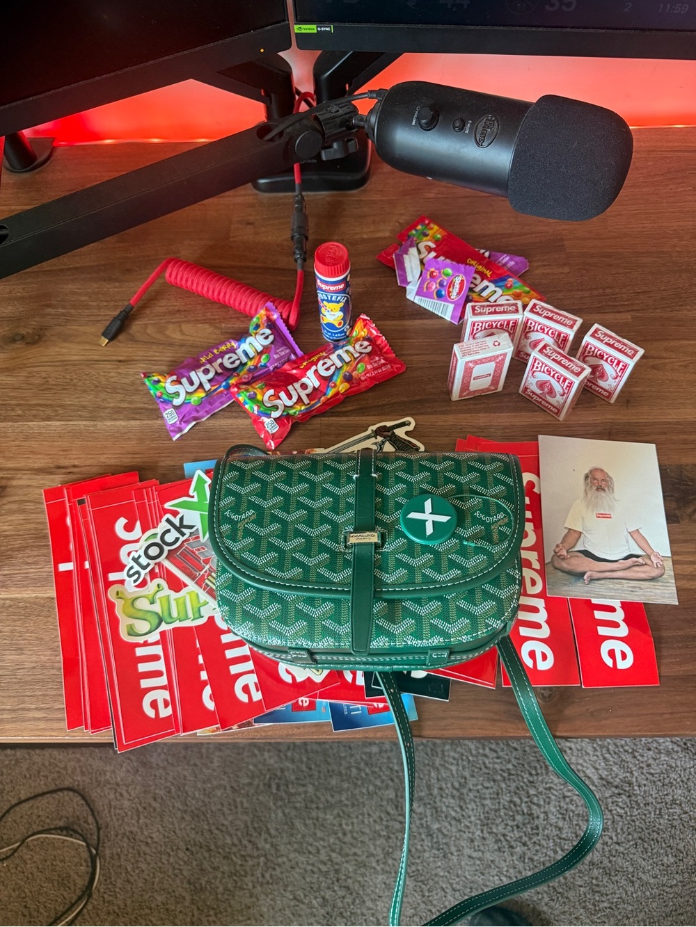 Goyard Green Monogram Crossbody Saddle Bag